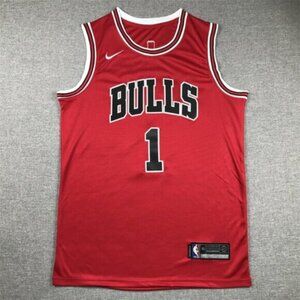 Mens Derrick Rose Red Stitched Jersey